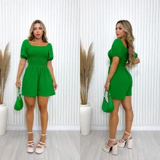 Macaquinho Glória W&Y liso duna com elastec X-111 - Vermelho