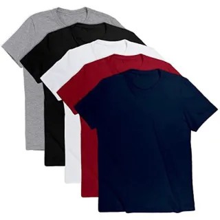 Promoção Camiseta Masculina Lisa Algodão Slim Fit - Azul