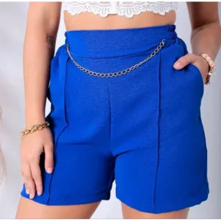 Duna Estilosa Feminina: Short Corrente de Crepe para Mulher - Preto