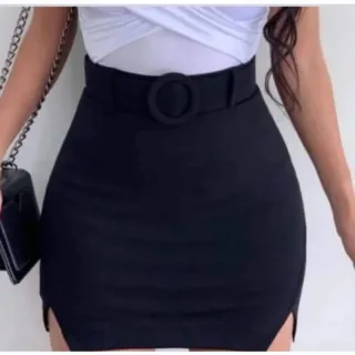 Saia Feminino Estampados Cintura Alta Forrado Fenda Lateral - Xadrez