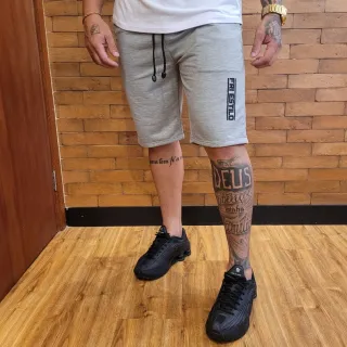Treino Academia Kit 4 Bermudas Masculinas Elástico Amarração Moletinho Moletom - G