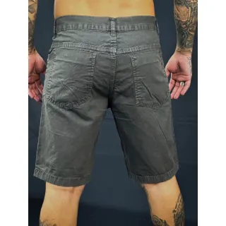 Bermuda de Algodão com Bolso Relógio - Conforto e Estilo - Chumbo