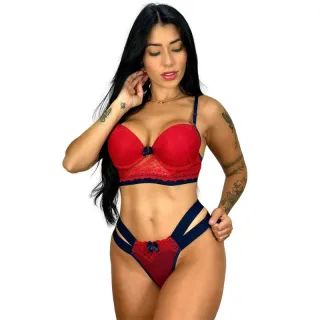 Estili Conjunto Feminino Sutiã Calcinha Com Bojo Neon - Branco