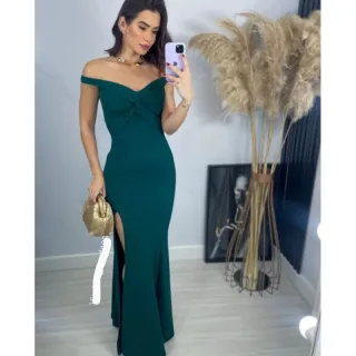 Formatura casamento madrinha vestido longo festa - Verde Tiffany