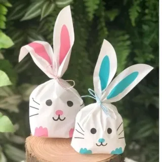 10 unidades de Saquinhos de Coelho para páscoa
