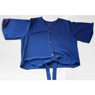 Plus Size Blusa Feminina Amarrar - Preta