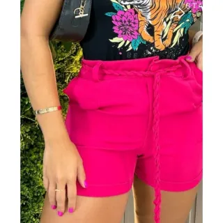Cordinha shorts alfaiataria feminino - Amarelo