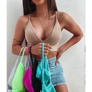 Regata suplex com bojo básico cropped - Pink