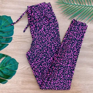 Legging Fitness Cintura Alta com Cordão - Ideal para Academia e Caminhada - Estampa 19