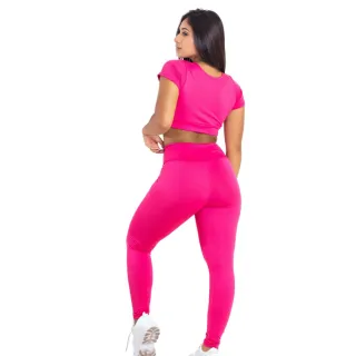 Manga Calça Croped Conjunto Fitness Exercício Academia | 901.853 - Orquidea