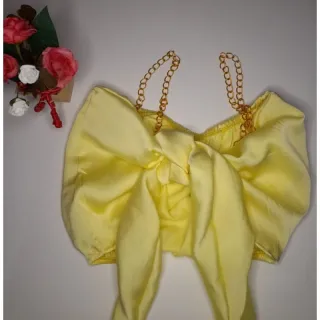 Blusa Cropped com corrente - Promoção diversas cores - Rose cetim1