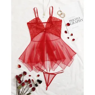 Tule Transparente Sensual Camisola - Branco