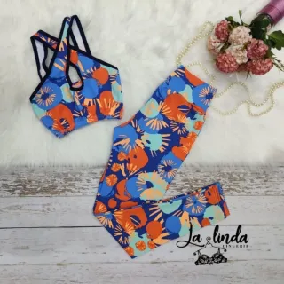 Calça + Top Fitness SUPLEX Conjunto 3em1 - ESTAMPADO *02