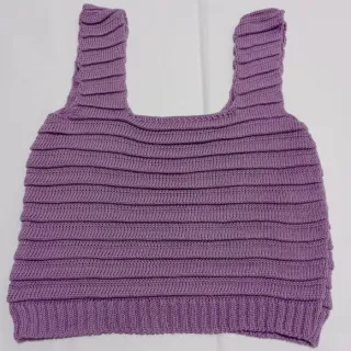 Blusa feminina regata tricot Nervura cropped - Cropped Vervura Azul