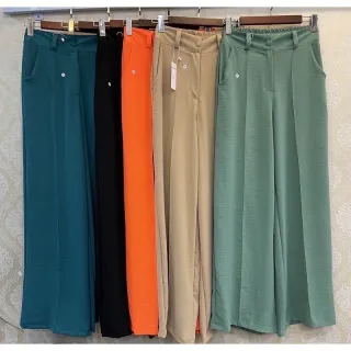 Calça Pantalona De Duna - Tecido Maravilhoso, Estica com Cintura-001 - Fúcsia