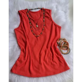 Malha Canelada Blusa Regata - Lilás