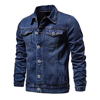 Masculina Jaqueta Jeans - Azul