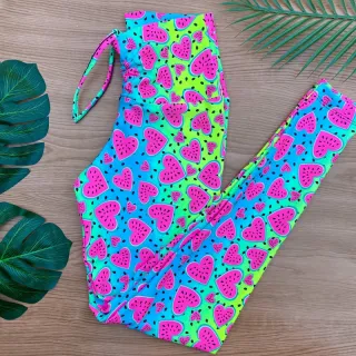 Legging Fitness Cintura Alta com Cordão - Ideal para Academia e Caminhada - Estampa 19