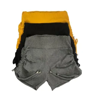 Revenda Short Canelado Feminino em Malha - Verde Militar