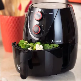 Fritadeira Elétrica Air Fryer ARF 1205 Amvox - Capacidade de 4,5 Litros e Sem Óleo - Preto