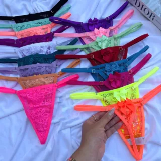 Anitta Kit 3 Tanguinhas Sexy Rendadas - Super Fio Dental Lação - Cores Sortidas