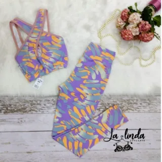 Calça + Top Fitness SUPLEX Conjunto 3em1 - ESTAMPADO *02