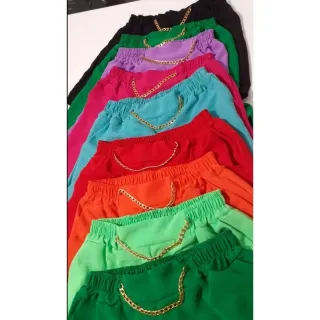 Duna Estilosa Feminina: Short Corrente de Crepe para Mulher - Preto