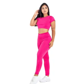Manga Calça Croped Conjunto Fitness Exercício Academia | 901.853
