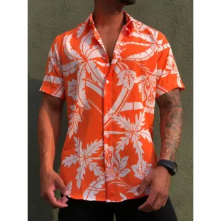 Camisa Havaiana Masculina Floral Florida Verão 2023
