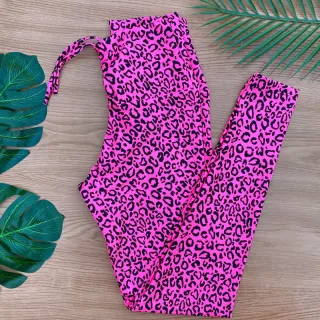 Legging Fitness Cintura Alta com Cordão - Ideal para Academia e Caminhada - Estampa 19