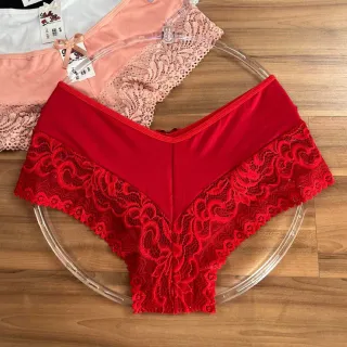 Moda íntima feminina: Kit com 5 Calcinhas de Renda Box Shortinho Cueca Boxer Linda Lingerie - sortidas