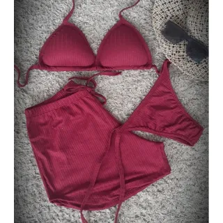 Shortinho malha canelada com biquini - ROSA BB