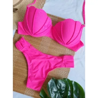 Modelo sereia biquini concha, duas tiras - Terracota