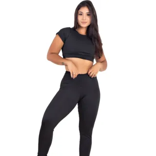 Manga Calça Croped Conjunto Fitness Exercício Academia | 901.853 - Orquidea
