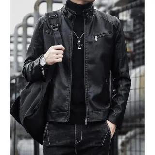 Pronta Entrega Jaqueta Masculina Couro Executivo Elegante Resistente Slim Luxo - Preto