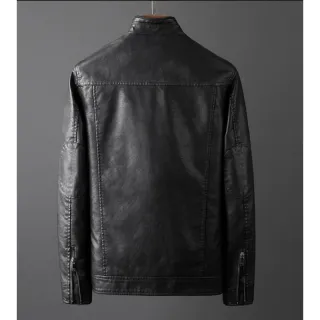 Pronta Entrega Jaqueta Masculina Couro Executivo Elegante Resistente Slim Luxo - Preto