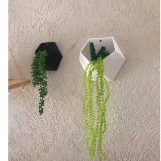 Vaso Geométrico Meia Lua Moderno - Modelo para Jardim Vertical ou Parede - 3 Branco.