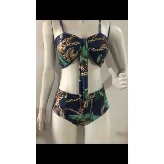 Lançamento Biquíni Feminino Oncinha Animal Print, cintura alta com Laço - 04