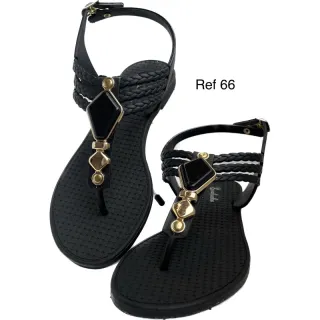 Rasteirinha feminina lirio star sandália - 3 tira I I preto