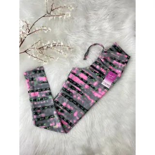 Legging com cordinha P e M - Estampas Variadas - Rosa neon símbolo