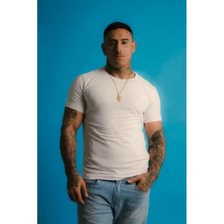 Camiseta Masculina Canelada Americana para o dia a dia - Preto