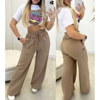 Pantalona Feminina em Moletom - Preto