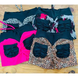 Bolsos Fitness Feminino Empina Bumbum Curto - Salmão