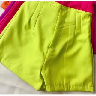 Short Zara Cintura Alta Alfaiataria - Vermelho