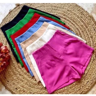 Short Zara Cintura Alta Alfaiataria - Vermelho