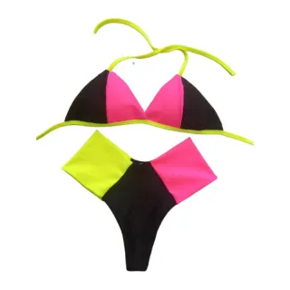 Envio rápido - Biquíni neon - Preto