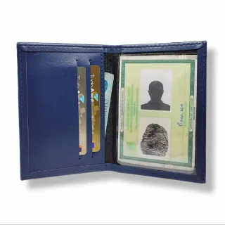 Porta Cartões de Couro Slim Masculino e Feminino - Café Tamanho CNH