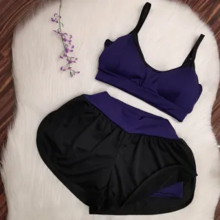 Roupa de Academia Conjunto Fitness Top Alcinha e Short Duplo com Bojo - Verde água