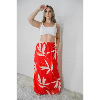 Moda Evangélica - Saia Longa Feminina com Fenda Lateral e Bolso - 49