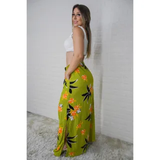 Moda Evangélica - Saia Longa Feminina com Fenda Lateral e Bolso - 49